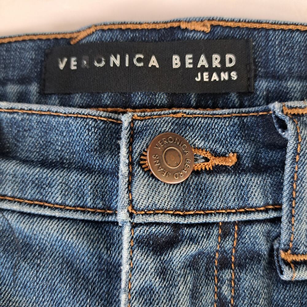 VERONICA BEARD Carly Kick Flare High Waist Crop Side Stripe Jeans Size 6/28 - Picture 5 of 11
